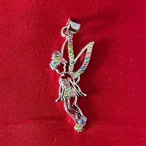 Tinker Bell pendant with multi colored rhinestones